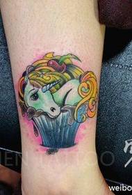 Ankle Color Unicorn Tattoo Pattern