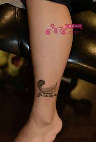 inki feather rugwaro ankle tattoo mufananidzo