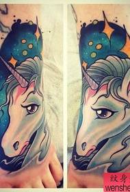 instep unicorn tatuering mönster