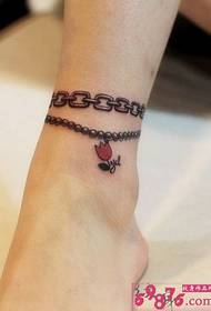 girl fashion anklet tattoo picture