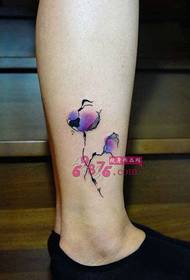 Творческа цветна мастило цвете татуировка глезена татуировка