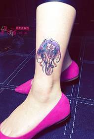 roztomilý malý farebný slon členok tetovanie obrázok