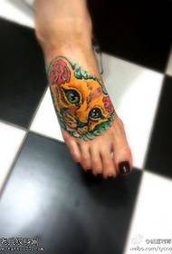 instep color personality cat tattoo picture