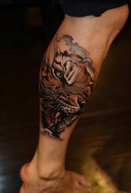 Herrschsüchtiges Tiger Head Ankle Tattoo Bild