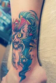 personīgā pirāta kapteiņa kaķa potītes tetovējuma attēls