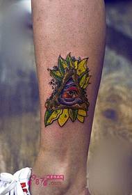 Image de tatouage de cheville de style européen d'oeil de triangle