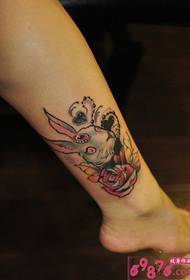 милий кролик голова присідання мода татуювання малюнок