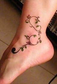 girls feet beautiful fashion flower vine tattoo picture
