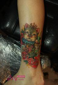 immagine del tatuaggio della caviglia gatto carino regina carina