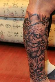 modello del tatuaggio del pagliaccio del cranio del vitello