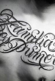 modello di tatuaggio petto semplice scoiattolo nero lettera