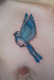 хлопчики груди намальовані градієнт прості абстрактні лінії маленькі тварини татуювання птахів малюнки