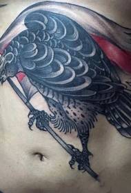 Bauch schwarzer Adler mit Flagge Tattoo Muster