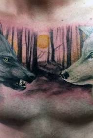Wolf Tattoo-Muster in der Brust Schwarzwald
