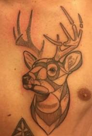 Tatuointi rinta uros poika rinta Black Deer tatuointi kuva