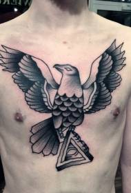 uros rinnassa yksinkertainen mustavalkoinen lintu tatuointi malli