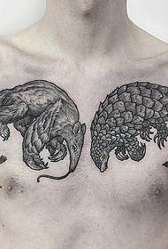 kāne kāne kāne me ka ʻanuʻu pangolin tattoo pattern