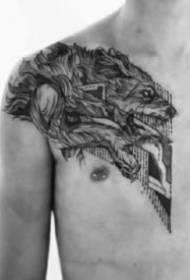 tatuaggio maschile sul petto nero grigio 9 tatuaggio maschile sul petto funziona
