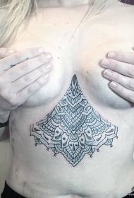 chest vanilla lace geometric tattoo pattern  51120-week pens on the shoulders of beautiful tattoos