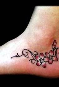 láb gyönyörű cseresznye tetoválás mintás kép