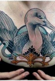 sexy seios bonitos agradável padrão de tatuagem de cisne