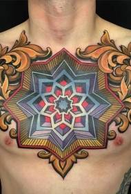 männlech Brust Faarf schéi dekorativen Tattoo Muster