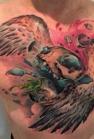 груди кольору крила catkull крила і пігмент татуювання візерунок