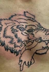 pingando sangue lobo cabeça tatuagem peito masculino lobo preto cabeça tatuagem imagens