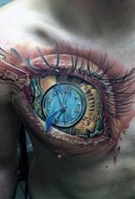 tatoeëermerk bors manlike borskas kleur meganiese oog tatoeëermerk prent 50724- rose tattoo figuur manlike bors gekleurde rose tattoo foto