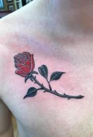 flower tattoo male chest color rose tattoo picture
