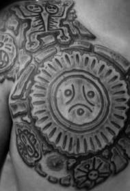 rintakivi veistämällä tyyli musta muinainen seinämaalaus tatuointi malli