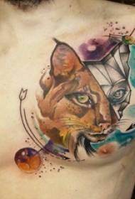 tatuatge de cap de lleopard masculí pitjor tapa de lleopard