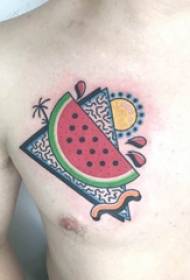 Tetoválás mellkasi férfi fiú mellkasi háromszög és görögdinnye tetoválás képek