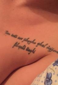 Tatuaggio di frase breve inglese maschio petto nero Immagine di tatuaggio di frase breve inglese nero