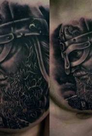 Arm i zi gri personaliteti i zi gri dhe tatuazh model i tatuazhit portret