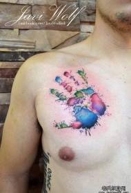 doulè nan kòf lestomak koulè lwil modèl tatoo Palm