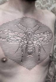 pattern sa tattoo nga insekto sa dibdib