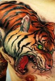 pola tato macan kanthi gaya Asia