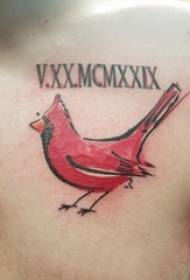 Tattoo Chest Man Boy Boy Chest English and Bird Tattoo Picture