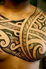 дечаци груди на црној скици креативни геометријски елементи племенских тетоважа слика