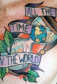 dibdib old school color hourglass globo ng tattoo pattern ng tattoo