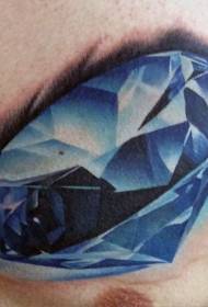dada realistik corak tatu berlian tulen biru