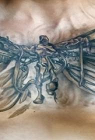 itom nga grey tattoo nga tattoo sa dughan tunok litrato