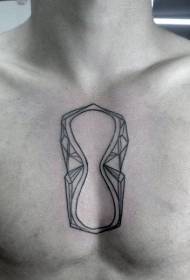 груди чорна лінія пісочного годинника структури татуювання візерунок