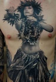 живіт реалістичні чорно-білий танець племінних жінка татуювання візерунок