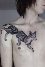 salon sallamar sa kirji mai launi fox tattoo