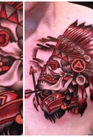 النمط الهندي skullTattoo الصدر