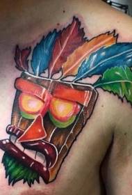 škrinja boja crtanih listova maska tetovaža uzorak