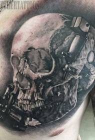 Brust Persönlichkeit Schädel und Tattoo Maschine Tattoo Muster