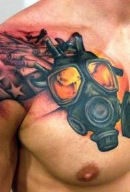 pola tato topeng gas warna realitas dada